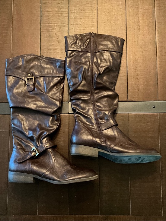 Route 66 Shoes - Route 66 Women's Dark Brown Slouch Mid-Calf Buckle Boots